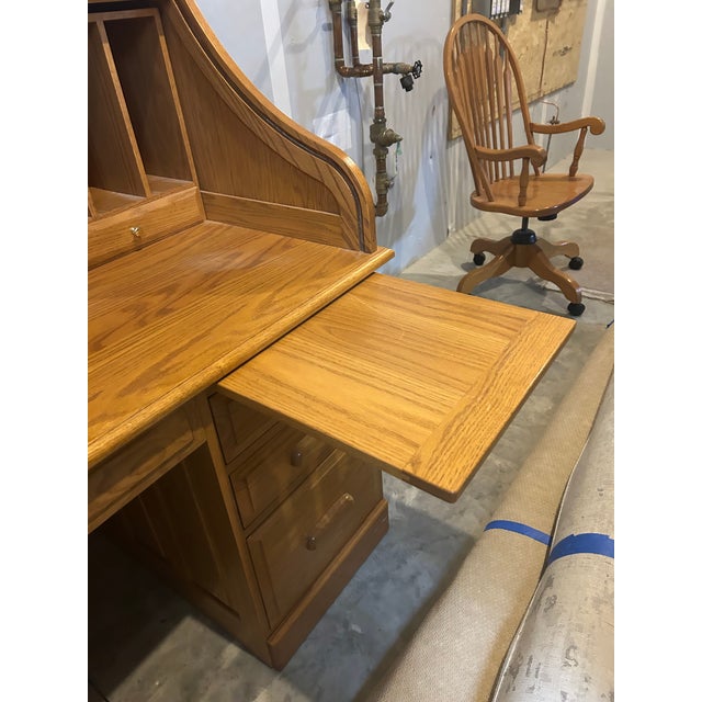 Wood Artisan Amish-Crafted Solid Wood Desk & Chair Set (Ohio, C. 2000) For Sale - Image 7 of 18