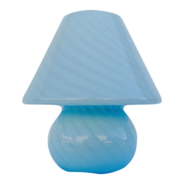 Italian Venini Murano Blue Vetri Mushroom Lamp Chairish