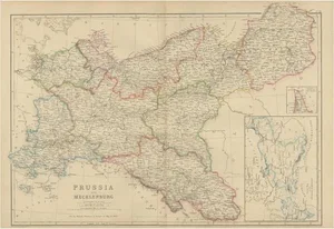Antique Map of Prussia and Mecklenburg by W. G. Blackie, 1859