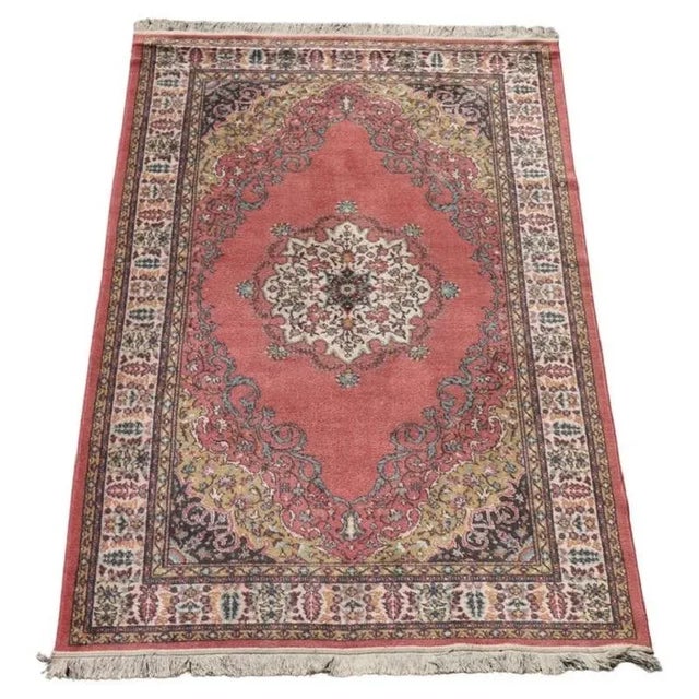 Red Handmade Italian Kashmir Rug, 1980s For Sale - Image 8 of 8