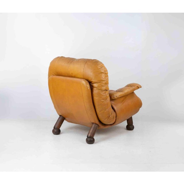 Vintage Leather Armchair by E. Cobianchi for INSA, Italy, 1970s For Sale - Image 4 of 10