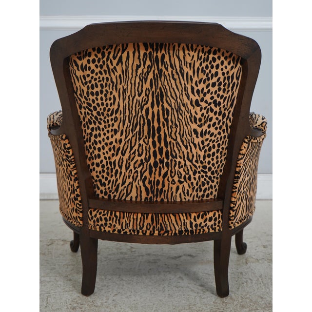 Pair of Cheetah Print Louis XVI Style Bergere Chairs For Sale - Image 4 of 18