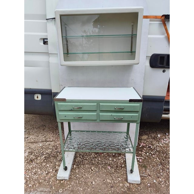 Vintage Dentist's Table and Shelf, 1950, Set of 2 For Sale - Image 11 of 11