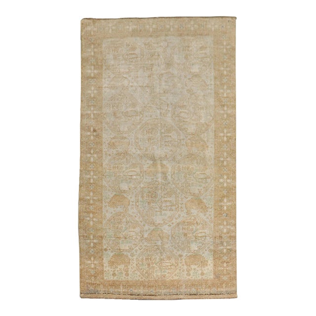 Vintage Ivory Balouch Pictorial Rug - 2'11" x 5' For Sale