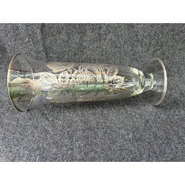 Vintage Sterling Silver Floral Overlay Vase For Sale - Image 9 of 12
