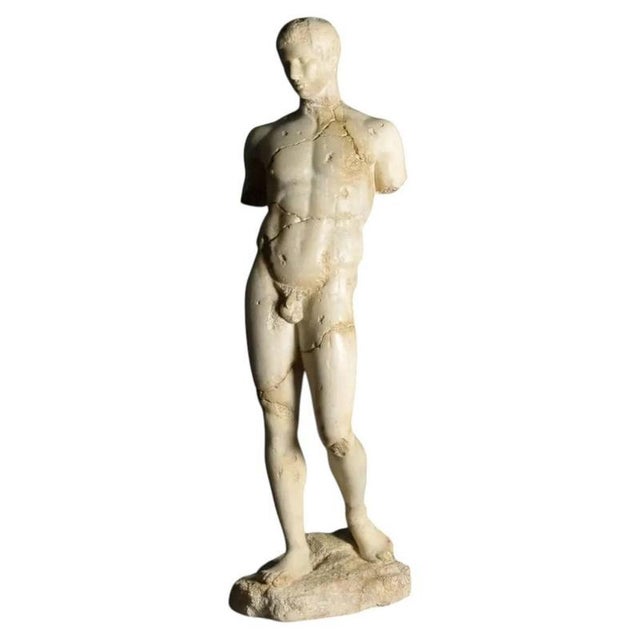 Greco-Roman Apollo Statue in White Composite For Sale - Image 6 of 6