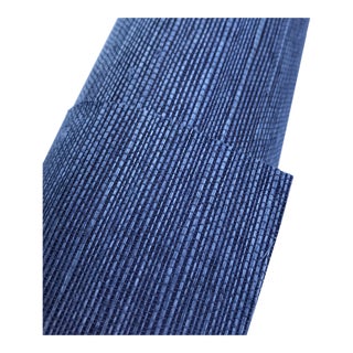 Phillip Jeffries Navy Grasscloth Wallpaper Rolls - Set of 8 For Sale