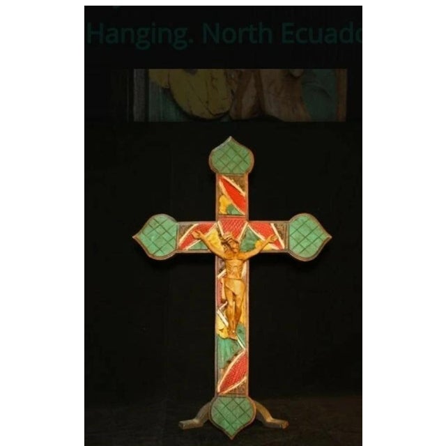 Large Vintage Wooden Crucifix / Cross. Jesus. Christian. Folk Art. For Sale In Philadelphia - Image 6 of 7