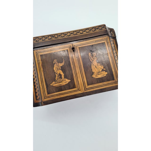 Antique Inlaid Wooden Tea Box, 19th Century For Sale - Image 10 of 14