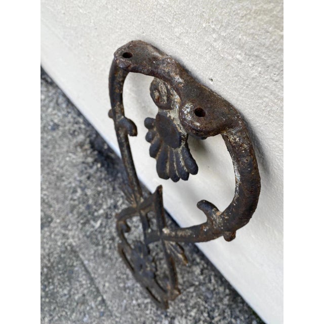Metal Antique Victorian Cast Iron Gate Supports Architectural Elements - A Pair For Sale - Image 7 of 12