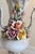 Mid-Century Italian Capodimonte-Style Floral Porcelain Table Lamps – Pair For Sale - Image 9 of 18
