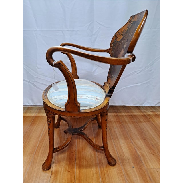 Verni Martin Style Hand Painted Armchair For Sale - Image 4 of 11