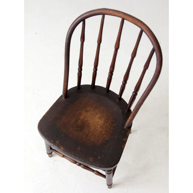 Antique Windsor Chair With Turned Spindles For Sale - Image 10 of 14