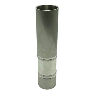 Brutalist German Cylinder Steel Vase from Bmf, 1960s For Sale