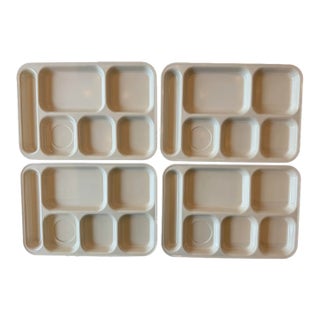 Set of 4 Dallas Ware Coral Pink Melamine Trays For Sale