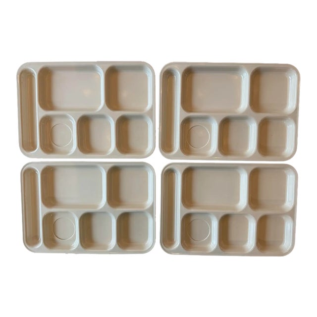 Set of 4 Dallas Ware Coral Pink Melamine Trays For Sale