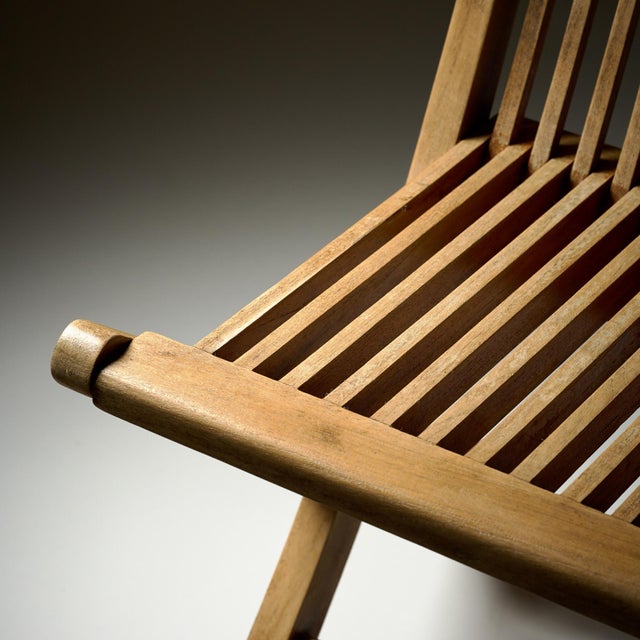 Set of Six Folding Teak Chairs, Danish, Mid-Century Modern Style For Sale In Austin - Image 6 of 9