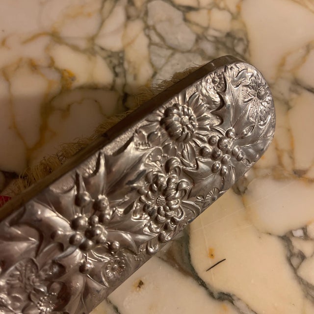 English Silver Plated Ornate Clothing Brush For Sale - Image 3 of 5