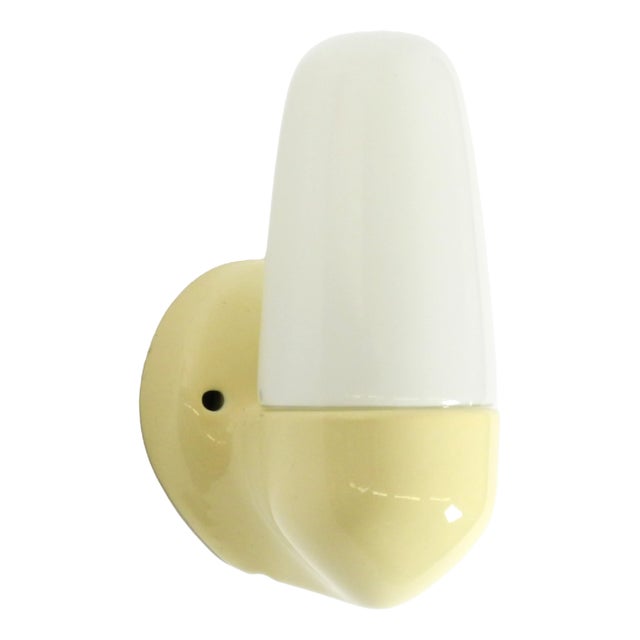 Mid-Century Modern Glass and Ceramic Wall Lamp by Wilhelm Wagenfeld, 1950s For Sale