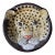 Vintage Leopard Ceramic Relief Bowl For Sale