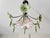 Glass Vintage Murano Style Chandelier – Rare Pink & Green Art Glass For Sale - Image 7 of 13