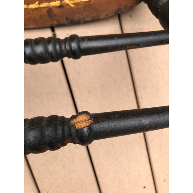 Wood Vintage Hitchcock Cane Seat Spindle Accent Chair For Sale - Image 7 of 11