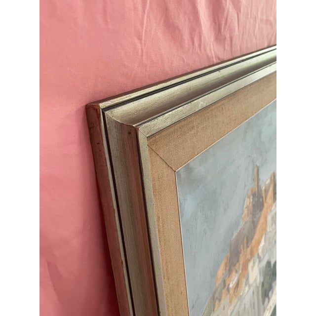 Wood Vintage 1964 Vicente Ferrer Guasch Ibiza Port Oil Painting – Vincent Price Sears Collection Provenance For Sale - Image 7 of 16