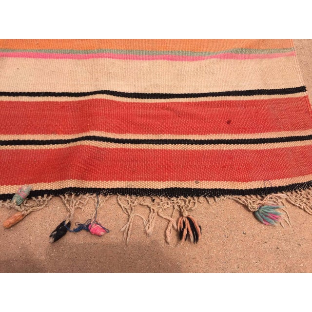 Vintage Moroccan Berber Striped Wool Kilim Rug, 5'4" x 11'6" For Sale In Palm Springs - Image 6 of 12