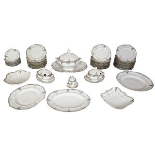 Decorated Porcelain Tableware, 1890s, Set of 60 For Sale