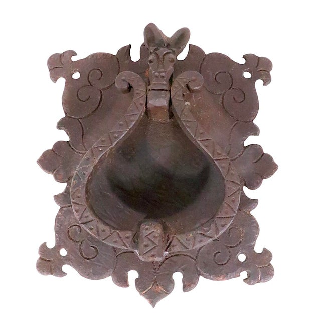 Hand Forged Gothic Door Knocker C 19th C. For Sale - Image 4 of 10