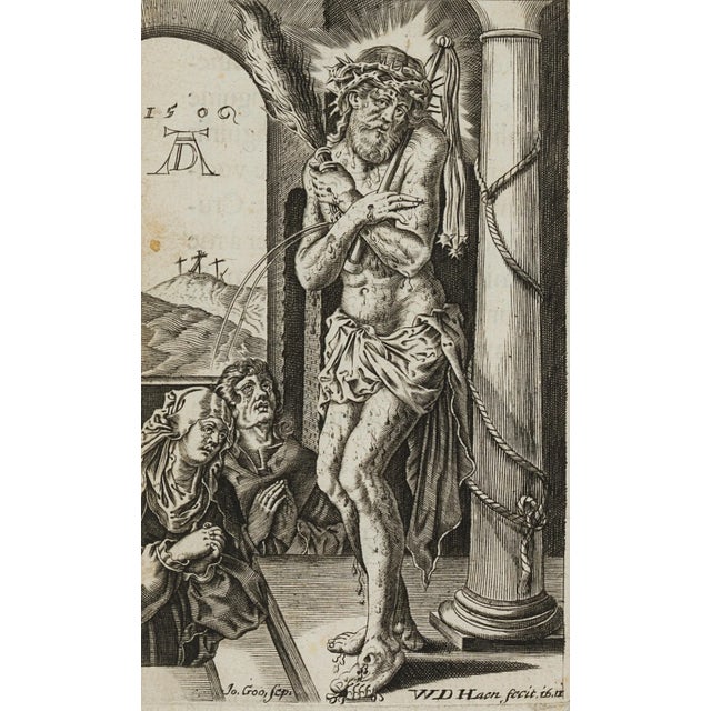After Dürer, J. Goosens, The Man of Sorrows at the Pillar, 17th-Century, Copper on Paper For Sale - Image 5 of 5