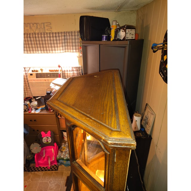 Wood Antique Oak Display Cabinet With Glass Panels by Butler Specialty Company For Sale - Image 7 of 12