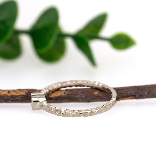 2020s Solitaire Lab Grown Diamond Ring in Solid 14k White Gold, Size 6.75 For Sale - Image 5 of 7