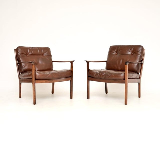 Vintage Scandinavian Leather Armchairs from Frederik Kayser, 1960s, Set of 2 For Sale - Image 14 of 14