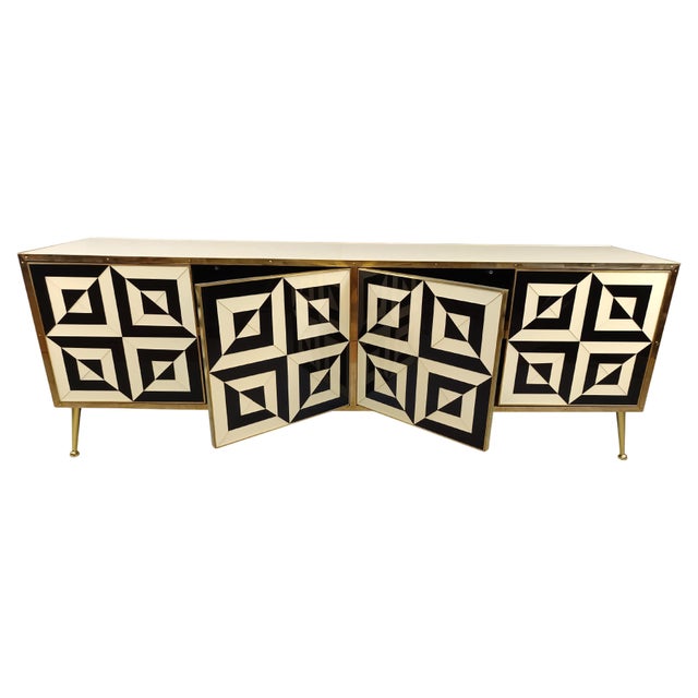 Four-Door Sideboard in Handcrafted Birch and Walnut from Justfurnituress SRL For Sale - Image 15 of 15