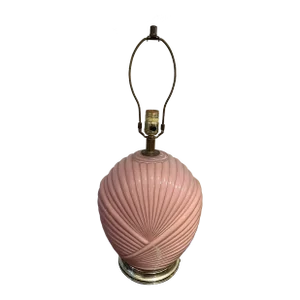 1980 Art Deco Shell Style Pink Table Lamp
