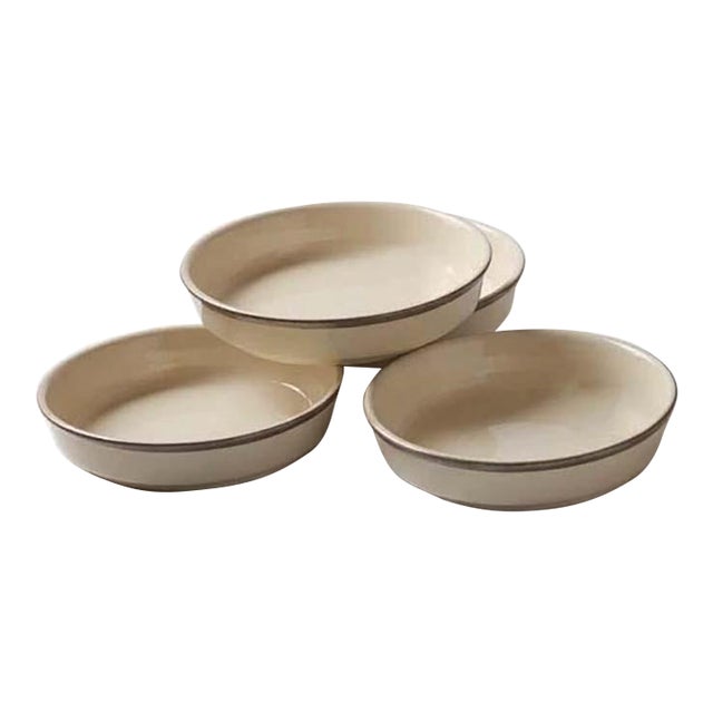 Vintage Lenox "Solitaire" Ivory Porcelain 7.5” Coupe Soup Bowls - Set of 4 For Sale
