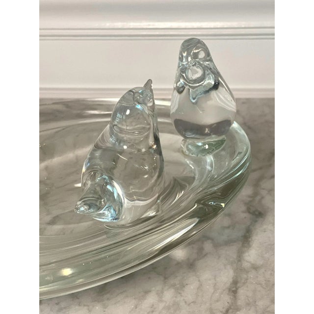 Glass Mid 20th Century Licio Zanetti Murano Glass Sculptural Bird Decorated Bowl, Signed For Sale - Image 7 of 12