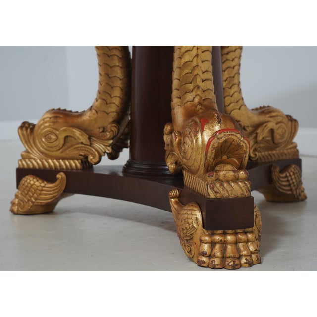 1980s John Widdicomb Round Neoclassical Mahogany Dining Room Table For Sale - Image 5 of 13