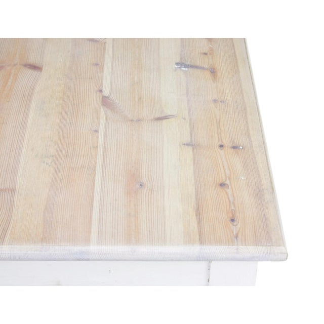 Large Swedish 19th Century painted pine kitchen table circa 1890. Good quality solid pine table of generous proportions....