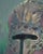 This oil on panel work presents a striking depiction of an intricately designed helmet, showcasing ornate details that...