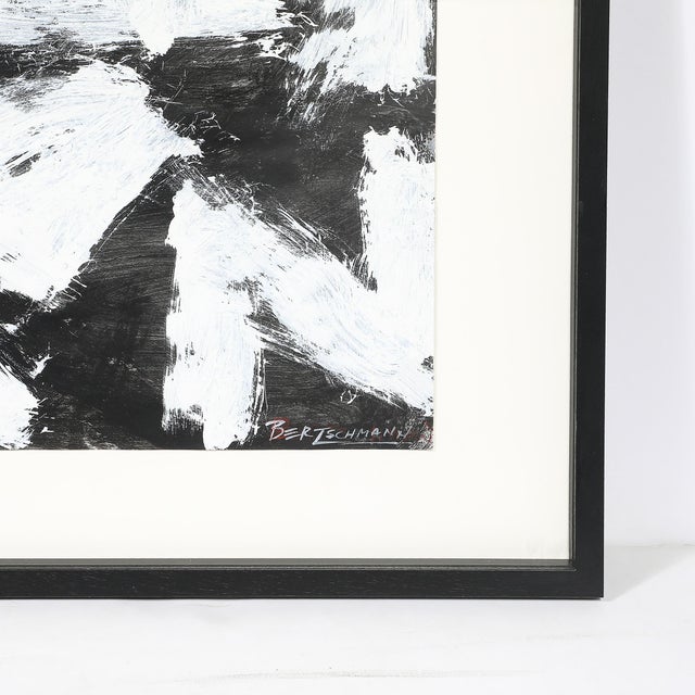 Mid-Century "Dakota Series" B&w Abstract Acrylic on Paper by Harry Bertschmann For Sale In New York - Image 6 of 9