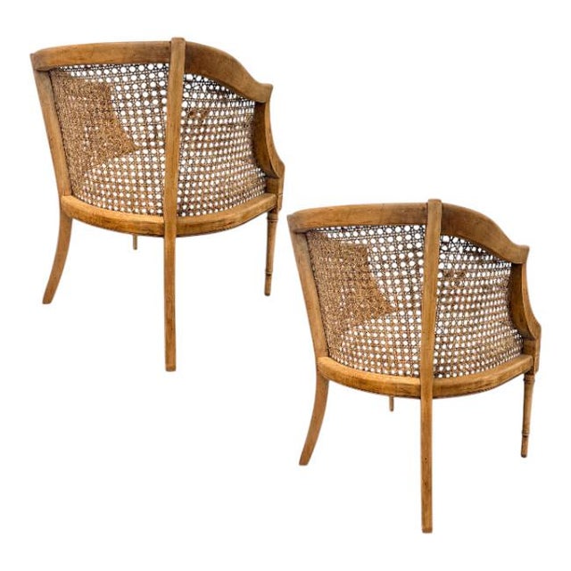 Frech Country Caned Accent Chairs For Sale In West Palm - Image 6 of 7