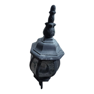 1990s Ornate Cast Iron Exterior Wall Lantern Sconce (1 Unit)