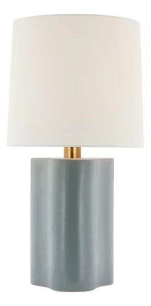 Barbara Barry by Visual Comfort Signature Lakepoint Large Table Lamp in Sky Gray with Linen Shade