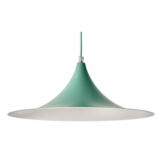 Turquoise Semi-Pendant by Claus Bonderup & Torsten Thorup for Lyfa, Denmark, 1968 For Sale