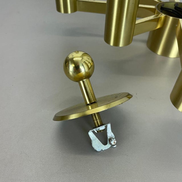 Large Tube Brass 8 Bulb Flush Mount, 1960s For Sale - Image 17 of 18