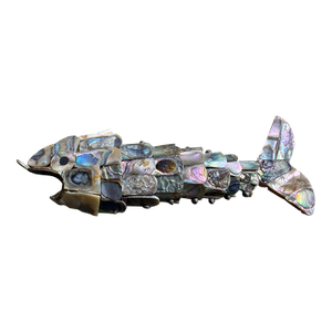 Mexican Articulated Fish Bottle Opener Abalone Shell Los Castillo Style