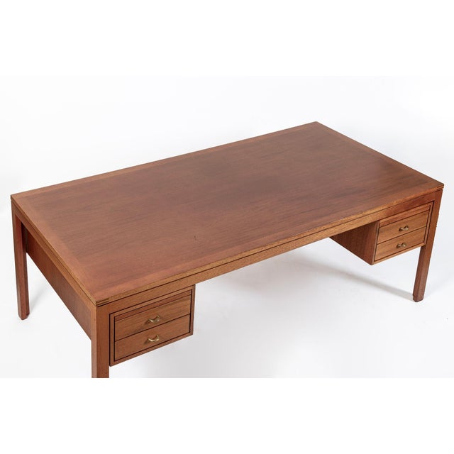 1960s Danish Mahogany Executive Desk by Søborg Møbler, Mid Century Modern Desk For Sale - Image 5 of 16