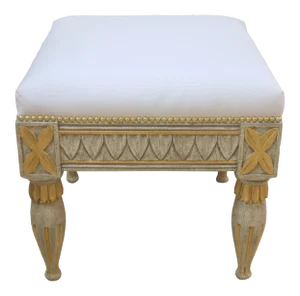 Swedish Gustavian Leaf Tip Stool